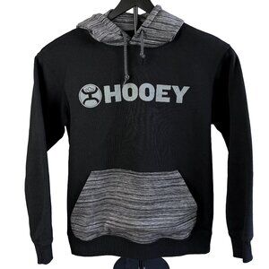 HOOEY Black & Gray Athleisure Streetwear Hooded Sweatshirt – Size L